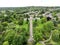 Drone shot of the Sheffield Botanical Gardens