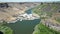 Drone shot of the Shoshone falls in the Snake river in the Pacific Northwest region, USA