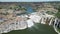 Drone shot of the Shoshone falls in the Snake river in the Pacific Northwest region, USA