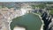 Drone shot of the Shoshone falls in the Snake river in the Pacific Northwest region, USA