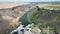 Drone shot of the Shoshone falls in the Snake river in the Pacific Northwest region, USA