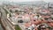 Drone Shot of Teatro Heredia in The old town of Cartagena.