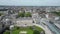 Drone shot zooming in towards Leinster House Dublin