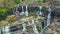 Drone Shows Pictorial View of Waterfalls Cascade among Rocks