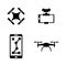 Drone. Simple Related Vector Icons