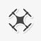 Drone sticker, Silhouette quadrocopter a top view icon, simple vector icon