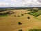 Drone still from 400ft over the English countryside.