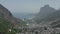 Drone, tracking footage of Rocinha near Sao Conrado in Rio de Janeiro