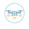 Drone vector icon. Style is flat bicolor orange and gray symbol, rounded angles