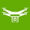 Drone video camera icon green