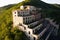 A drone view of the abandoned building of the mining and processing plant