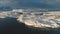 Drone view above Antarctic polar station - Vernadsky Base.