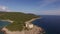 Drone view of the Arza fortress at the mouth of the Boka Kotorska