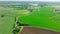 Drone view of beautiful agricultural fields.