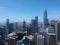 Drone view of the beautiful cityscape of skyscrapers in San Francisco