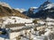 Drone view at the Benedictine convent of Engelberg in the Swiss alps