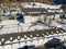 Drone view at the Benedictine convent of Engelberg in the Swiss alps