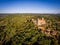 Drone view of Castelnau castle in Dordogne valley in France