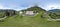 Drone view at the church of Lottigna in Blenio valley on Switzerland