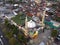 The drone view of Darussalam Mosque in Purbalingga City