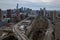 Drone view of Downtown Brooklyn on a cloudy day in New York