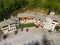 Drone view of Guest Masnsion hotel near Bigorski monastery in Macedonia