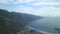 Drone view from a height of the bay of the Oludeniz resort, the sea, hotels