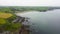 Drone view of Hills of Cooper Coast of Waterford Ireland. Tra na mBó beach. Irish coastline