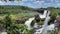 Drone view of the Iguazu Falls waterfall in Argentina