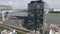 Drone view at Kranhaus, modern building of Cologne on Germany