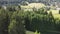 Drone view of the lake at Valbella on the Swiss alps