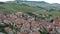 Drone view of Langhe`s landscape in Barolo area