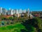 Drone view looking down on sydney residential houses in Sydney suburbia suburban house roof tops and streets NSW Australia