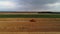 Drone view of modern combine harvester