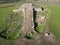 Drone view at the Monte d`Accoddi pre-nuragic altar on Sardinia, Italy