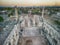 Drone view over Temple of Apollo in Didyma Ancient City at sunrise in Didim, Turkey