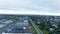 Drone view of panorama of Reykjavik, Iceland capital city and northernmost city in the world. Panoramic aerial view of