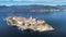 Drone view of the Pescatori island in Italy