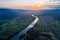 Drone view of river Drina