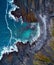 Drone view of Russian North sea shore of polar region, Rybachiy Peninsula, overlooking the Barents sea the Arctic ocean