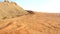 Drone view of Sedimentary Rocks in Dry Desert with Sand Ripples, Geological Landscape of High Dune Desert in United Arab Emirates