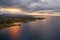 Drone view on ship wreck in Pegeia. Sunrise on Cyprus