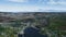 Drone view of small town among the forest, Parrsboro, Nova Scotia, Canada