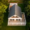 Drone view of stylish family house