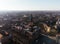 Drone view of Subotica downtown and city hall. Europe, Serbia.