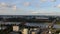 Drone view of Swietokrzyski Bridge and National Stadium in Warsaw, Poland