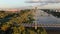 Drone view of Swietokrzyski Bridge and National Stadium in Warsaw, Poland