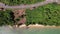 Drone view tropical mountains near the sea, Amazing waves sea background,Beautiful sea in Phuket island Thailand