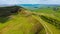 Drone view, Winnats Pass, Peak District National Park, Derbyshire, England