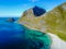 Drone views from Mount Matind near Bleik, in Norway